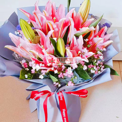 荆州6支香水百合，全家幸福快乐